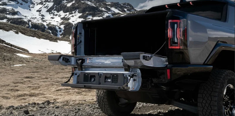 A photo of the tailgate of a 2025 GMC HUMMER EV pickup