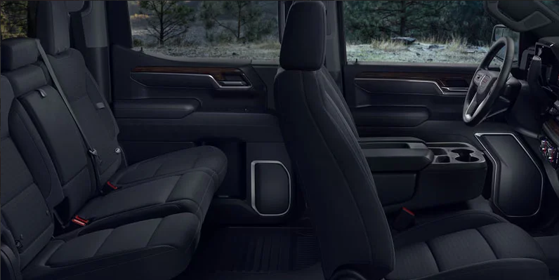 A photo of the interior of a 2026 GMC Sierra.